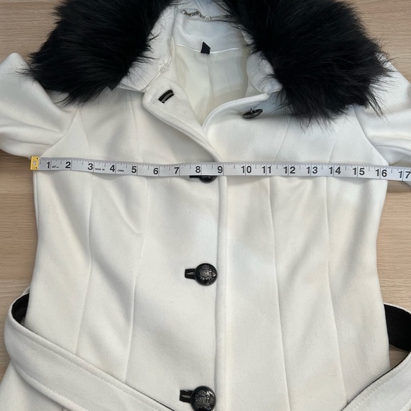 WHBM Faux Fur Collar Classic Long Coat XXS - Picture 7 of 12